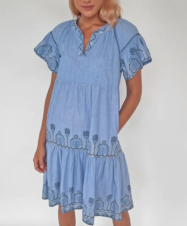 Bardot blue rose store dress