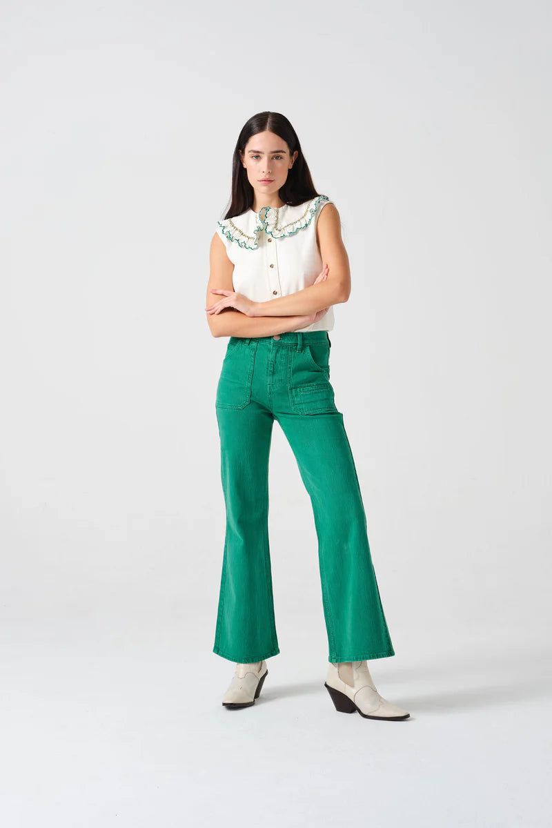 Seventy + Mochi Queenie Jean in Jade Green