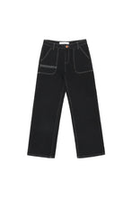 Seventy + Mochi Elodie Full Length Jean in Black & Ecru Thread