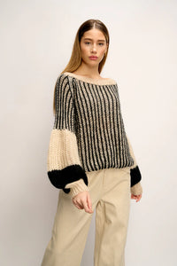 Noella - Liana Knit Sweater Cream/Black