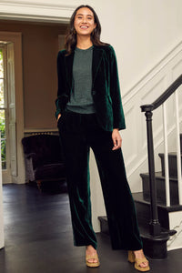 Aspiga - Velvet side Strip Trousers in Emerald