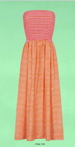 Pitusa Strapless Smocked Midi Dress - Orange