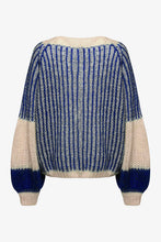 Noella - Liana Knit Sweater Cream/Cobalt Blue