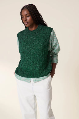 Leon & Harper Mitsou Sparkle Knit Tank Top, Green