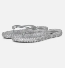 Ilse Jacobsen Silver Glitter Flip Flop BOHO BEACH FEST