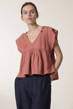 Leon & Harper Com Embroidered Top in Blush