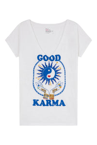 Leon and Harper Good Karma T-shirt - White