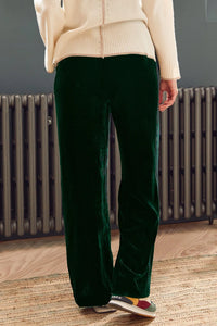 Aspiga - Velvet side Strip Trousers in Emerald