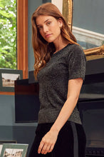 Aspiga - Metallic Knit Short T-Shirt in Black