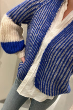 Noella - Liana Knit Cardigan - Cream/Cobalt Blue