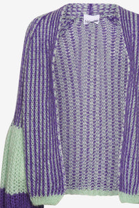 Noella - Liana Knit Cardigan Lilac/Sage