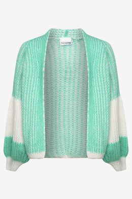 Noella - Liana Knit Cardigan Mint/White