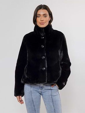 Rino & Pelle - Sallie Faux Fur Jacket in Black