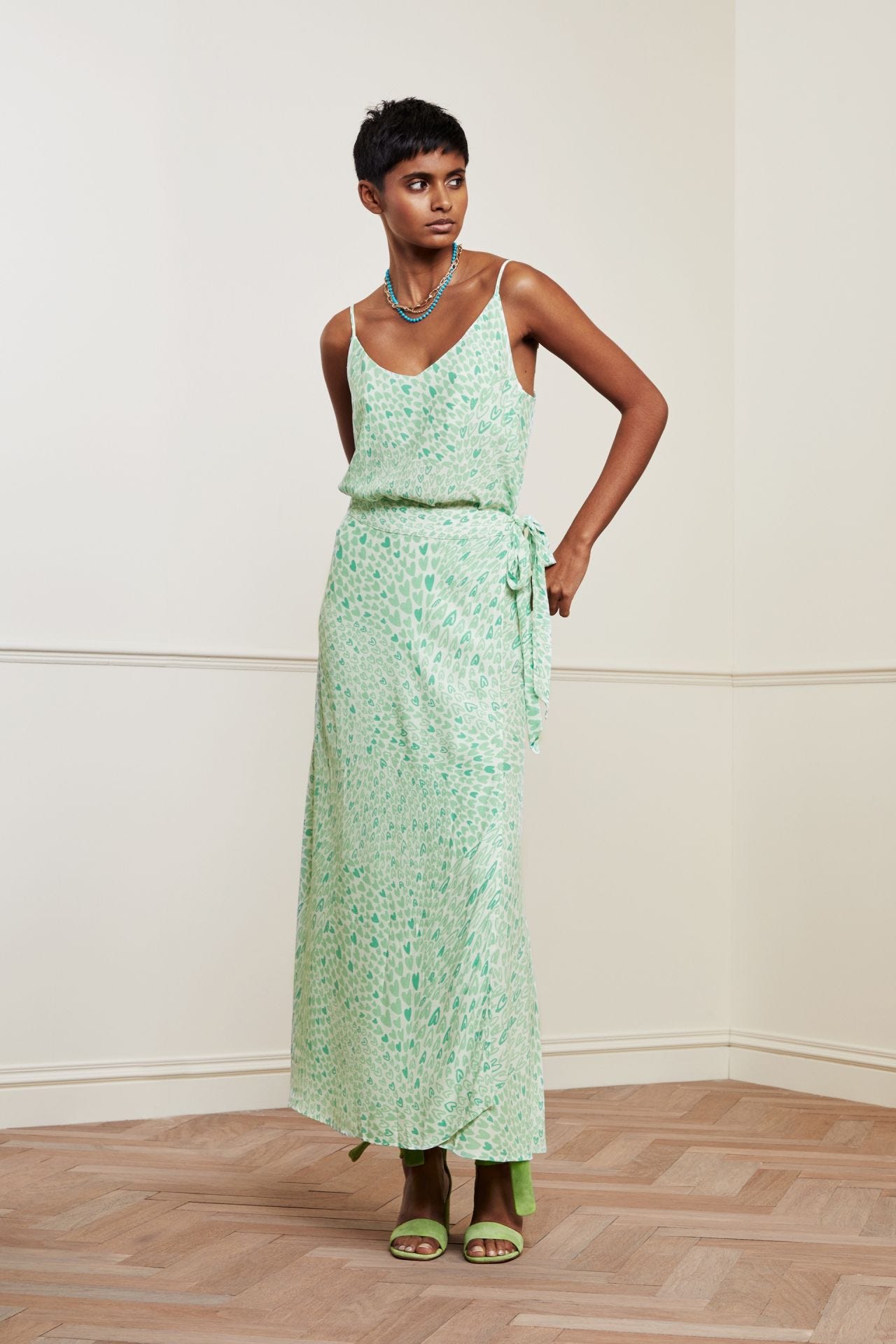 Maxi skirt in sea green best sale