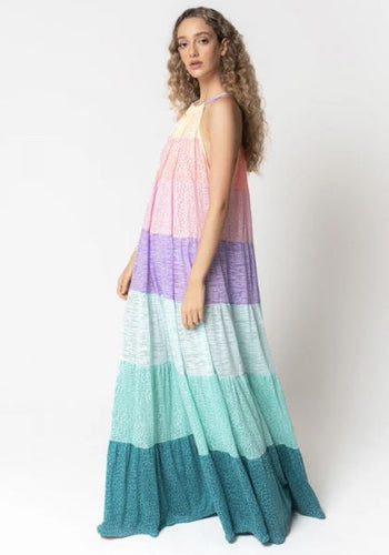 Pitusa Maxi Halter Popsicle Dress - Pastel