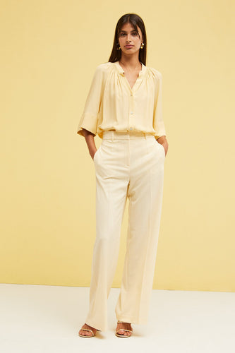 Ottod'Ame Ruffle Neck Silk-Blend Shirt (EC4646)
